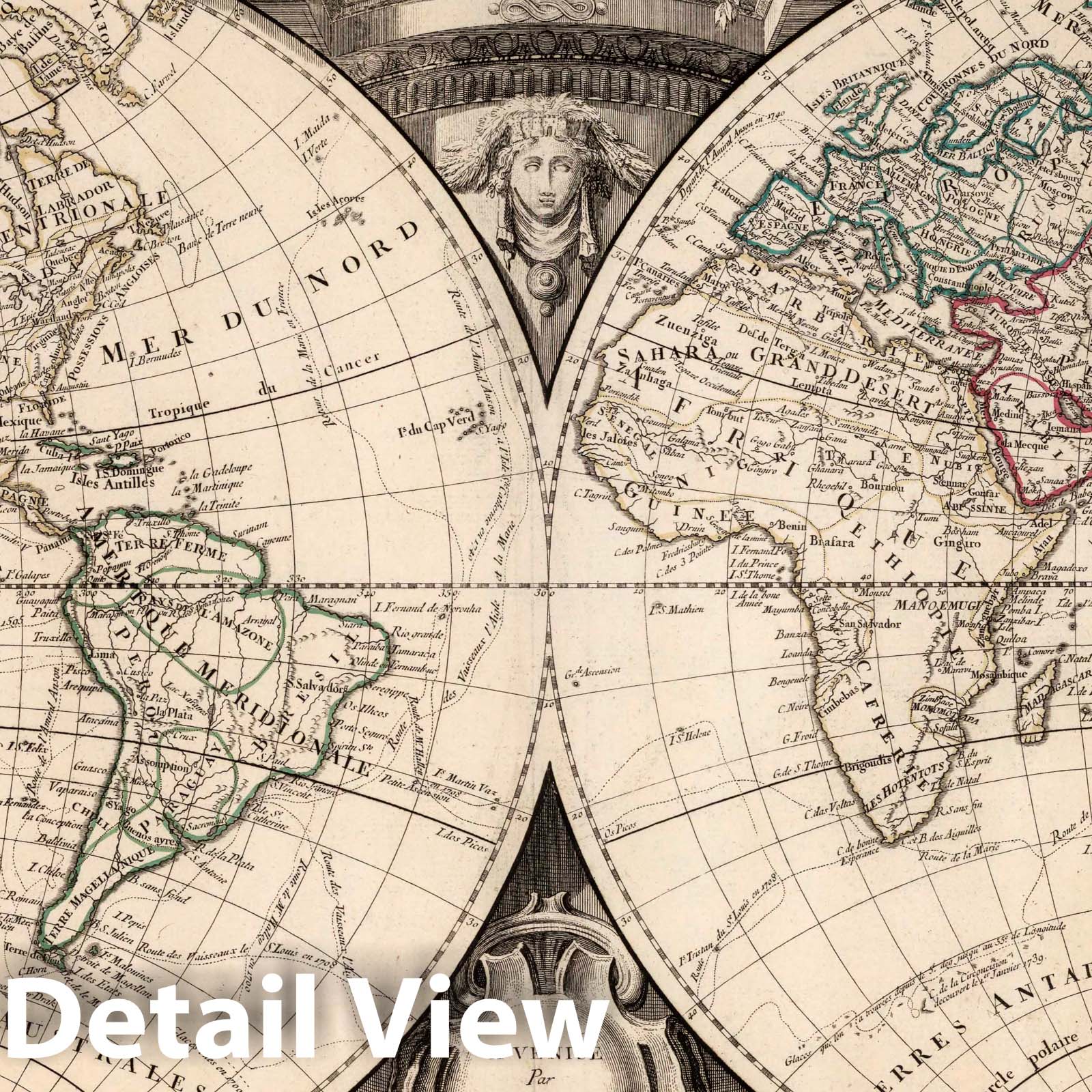 World Map 1784 - Historical Map Print - Paolo Santini Venetian Atlas