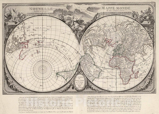 Historic Map : 2. Nouvelle Mappe Monde dedicee au Progress de nos Connoissances, 1784 Atlas - Vintage Wall Art