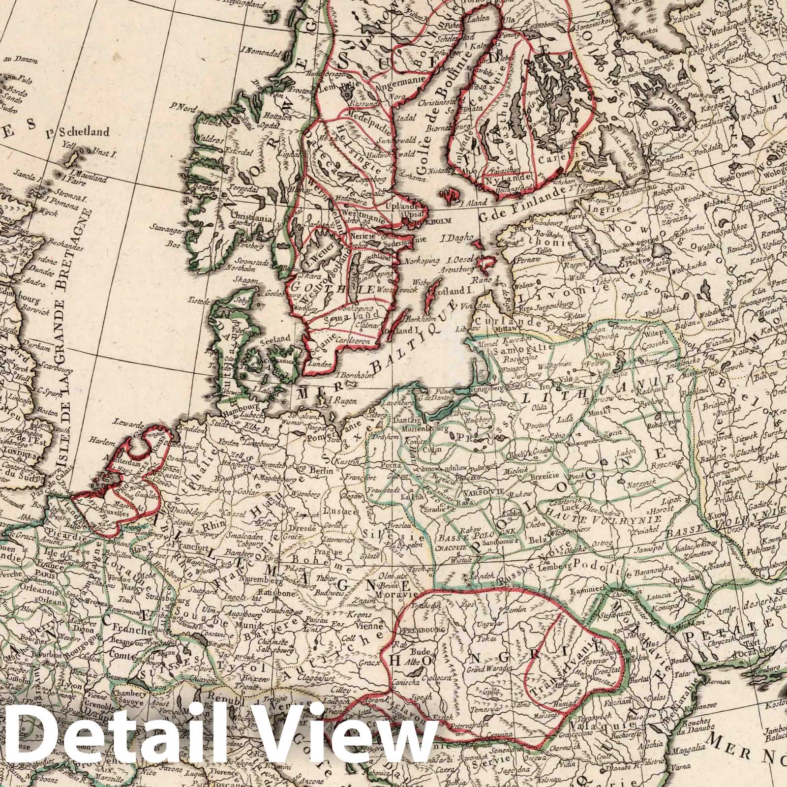 Europe Divided by Principal States, 1784 - Historical Map Reproduction