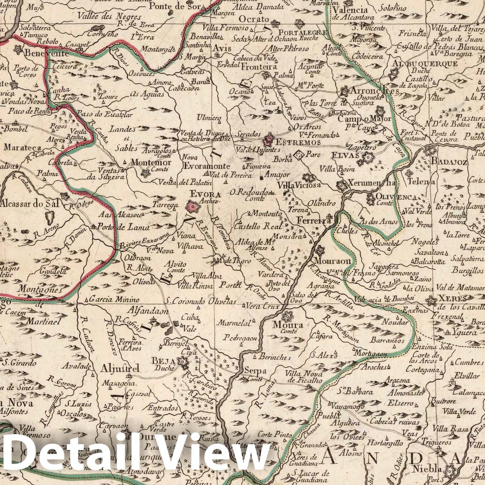 Southern Portugal 1784 Historical Map Print