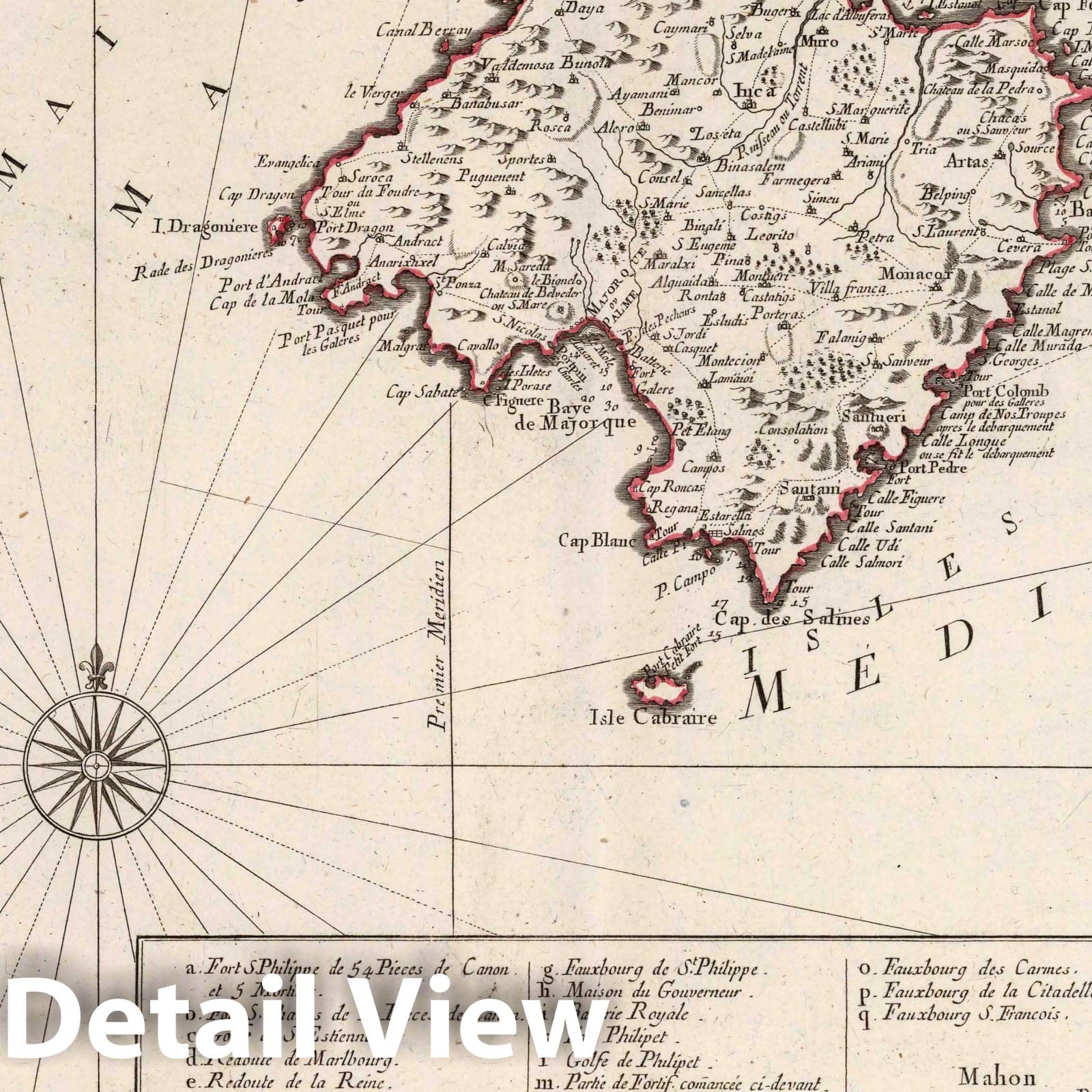 Balearic Islands Historical Map 1784 - Majorque, Minorque, Yvice