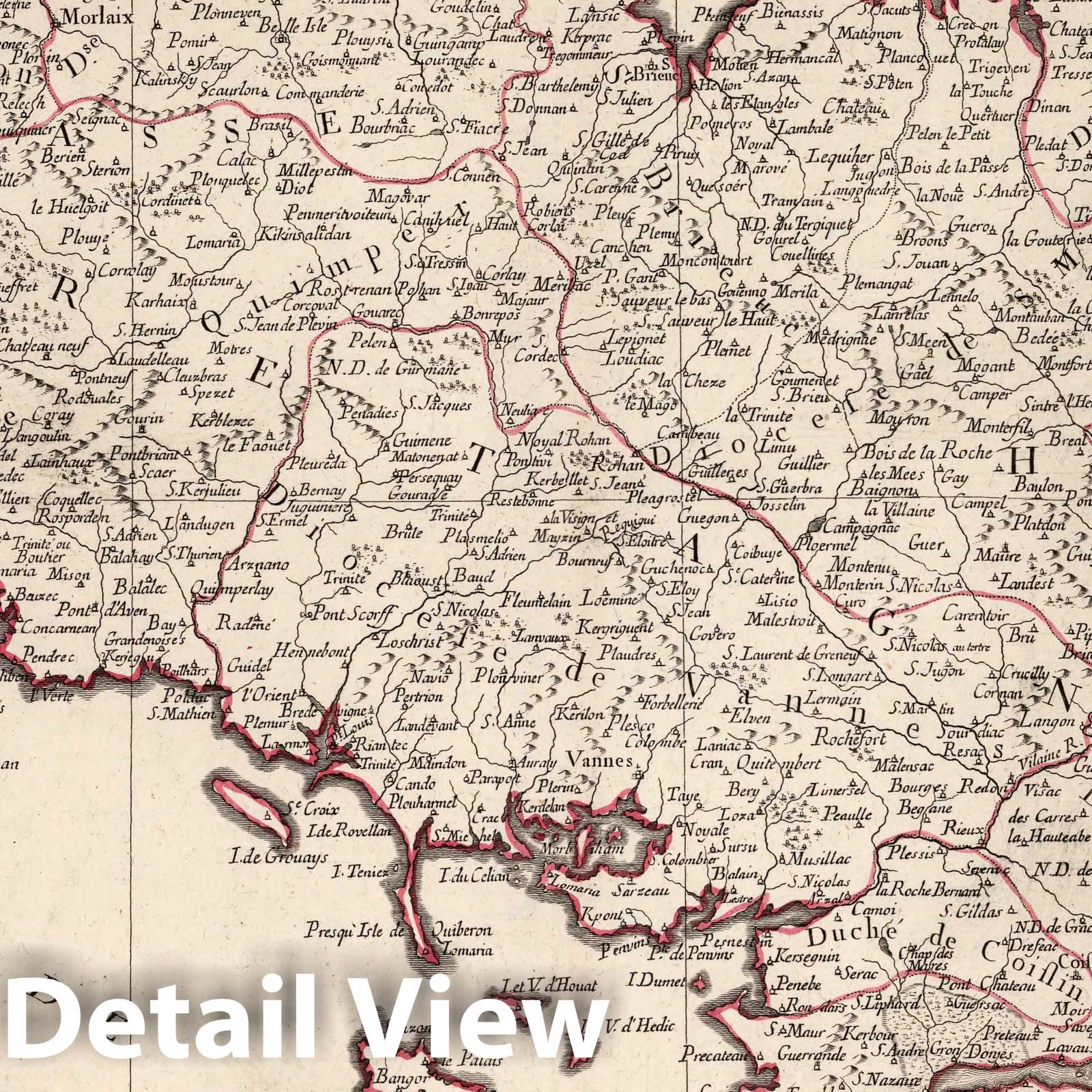 Historic Map : Britanny , France 14. Carte du Gouvernement de Bretagne, 1771 Atlas , Vintage Wall Art