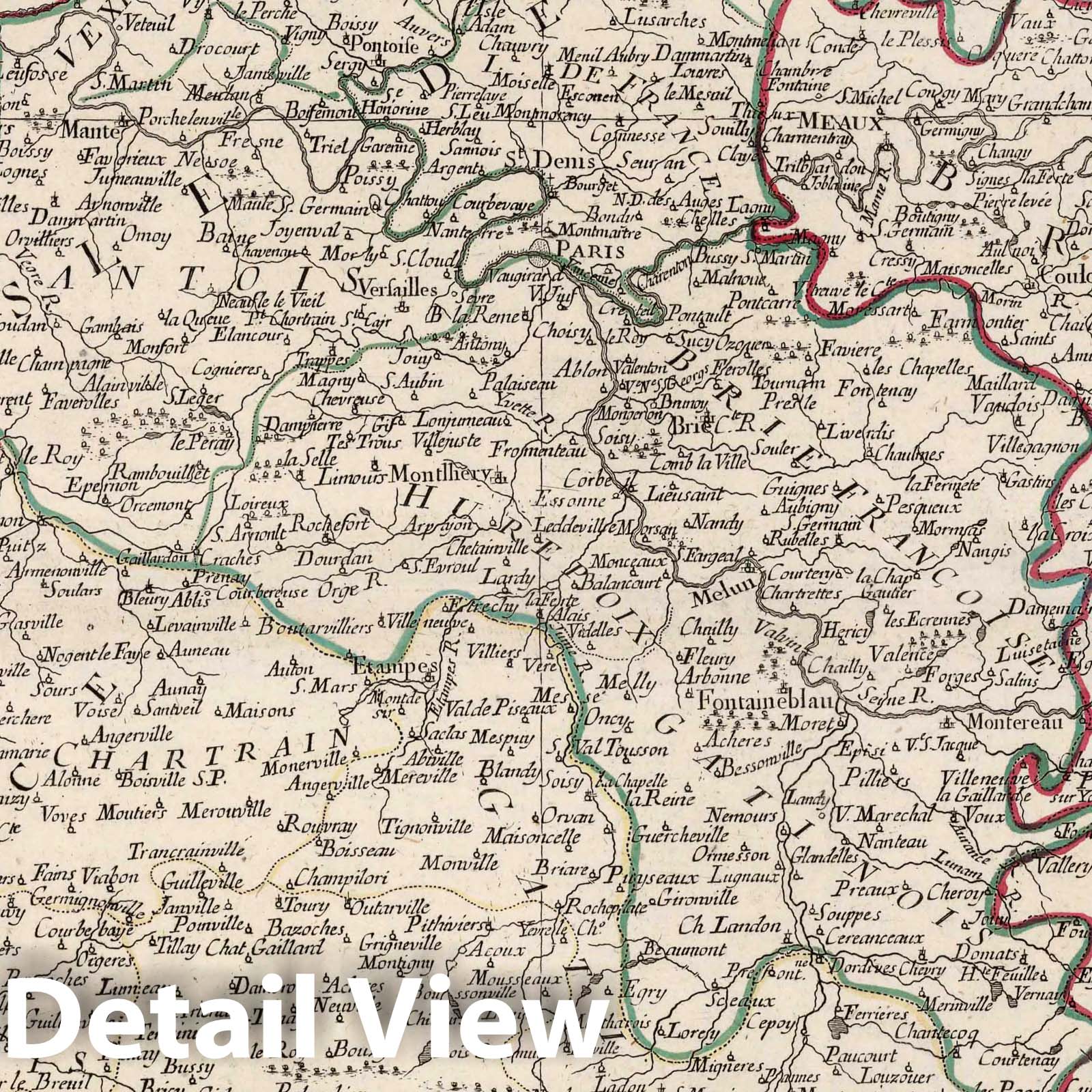 Ile de France and Orleanais, France 1784 Historical Map Print