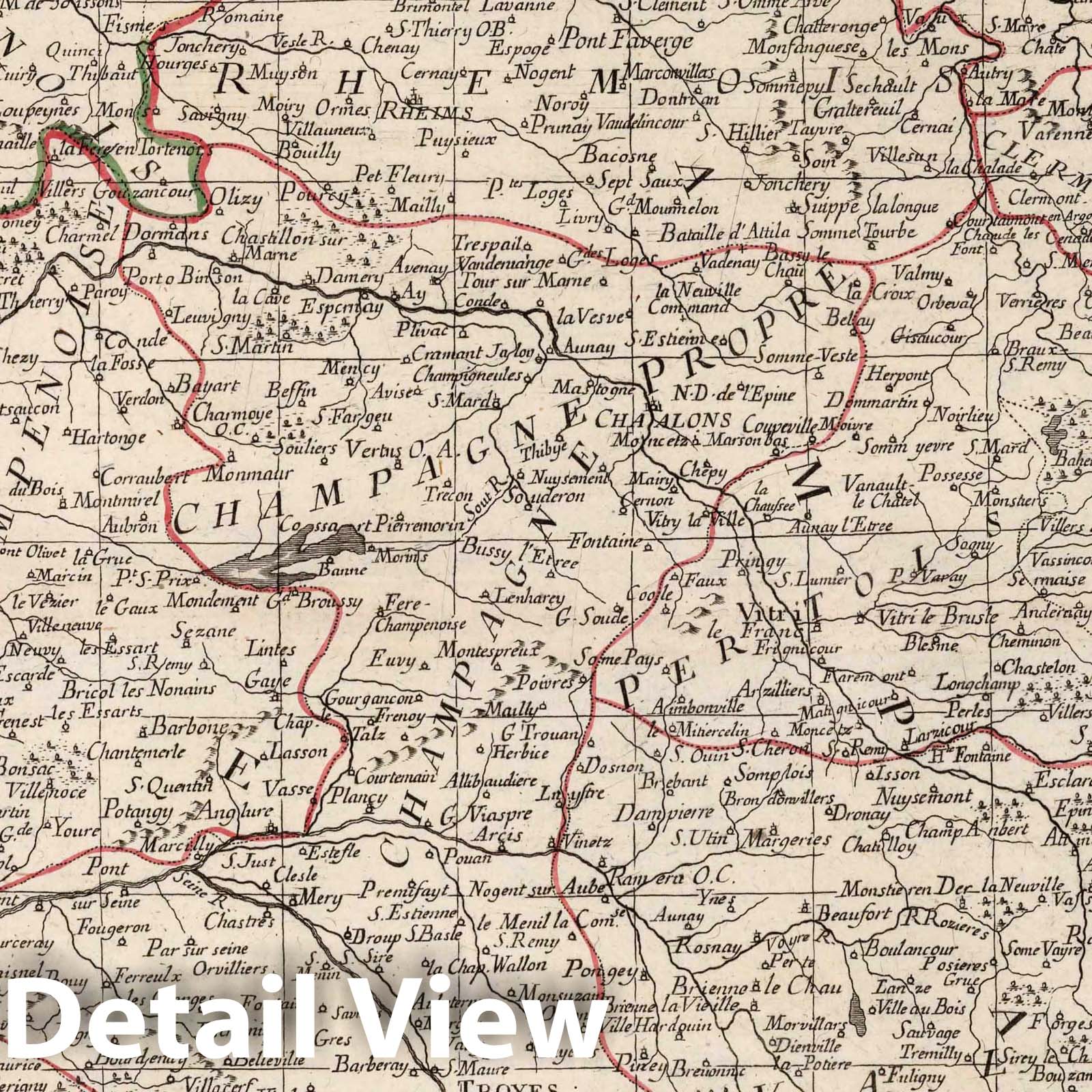 Champagne and Brie, 1771 - Historical Map Print