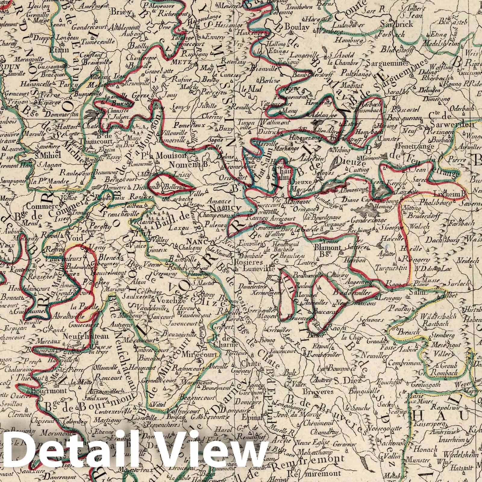 Lorraine and Alsace, France 1777 Historical Map Print