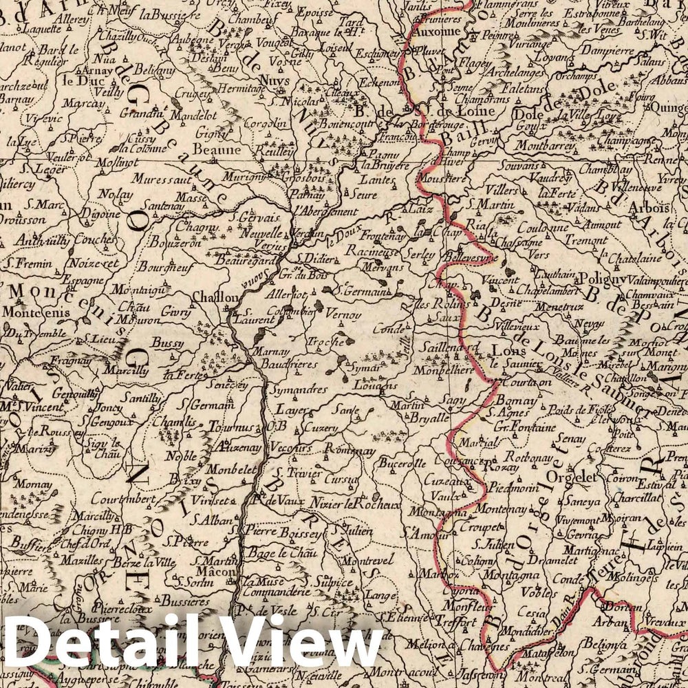 Historic Map : Burgundy , France 19. Carte des Gouvernements de Bougogne, de Franche Comte et de Lyonnois, 1784 Atlas , Vintage Wall Art