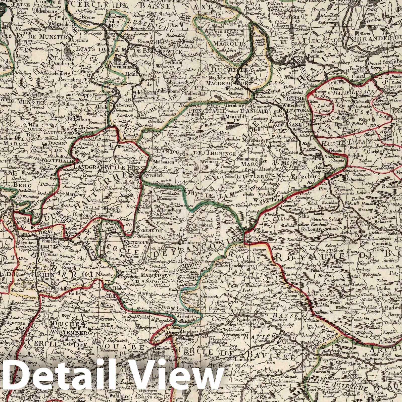 German Empire Divided by Circles, 1784 - Historical Map Print