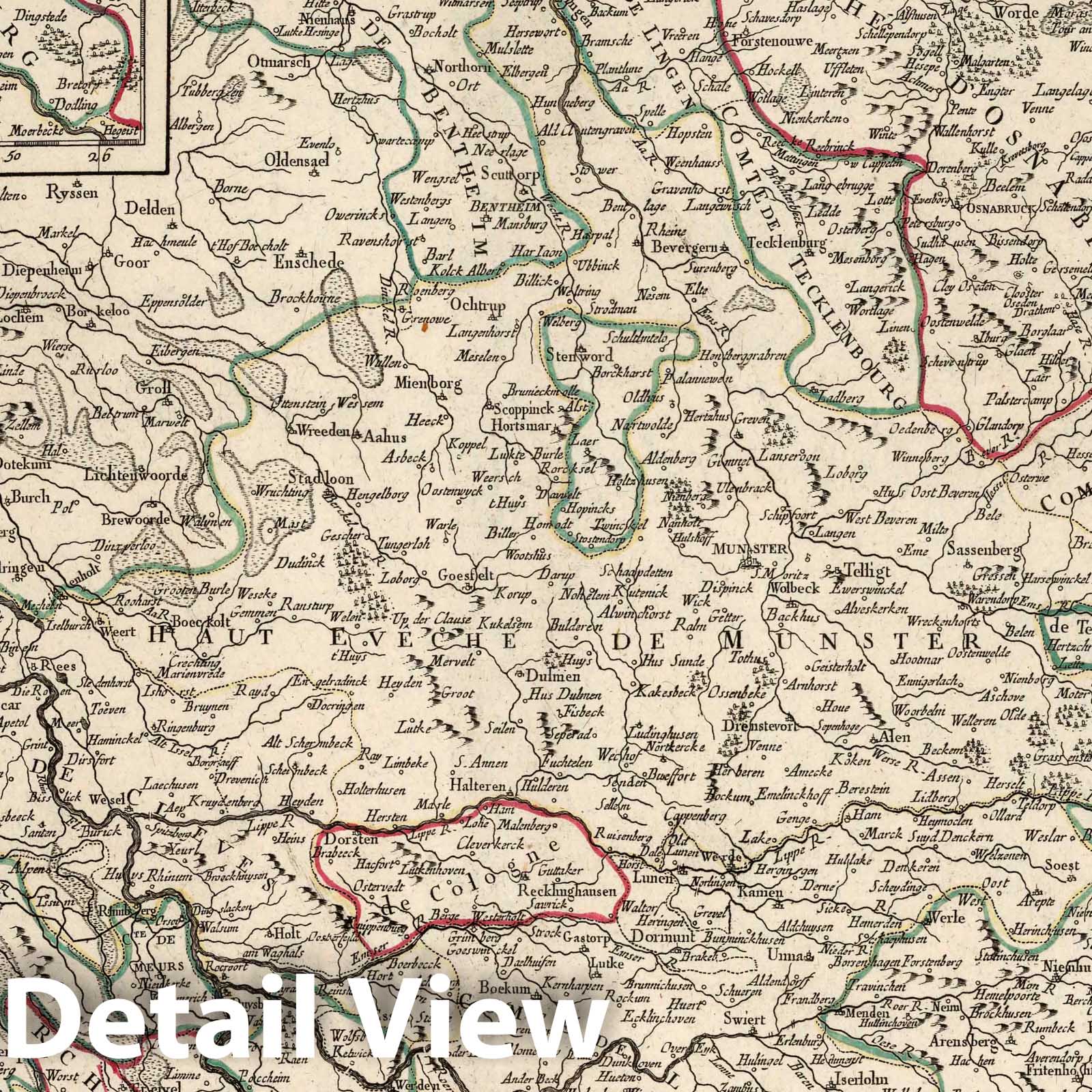 Westphalia, Germany 1778 Historical Map Print