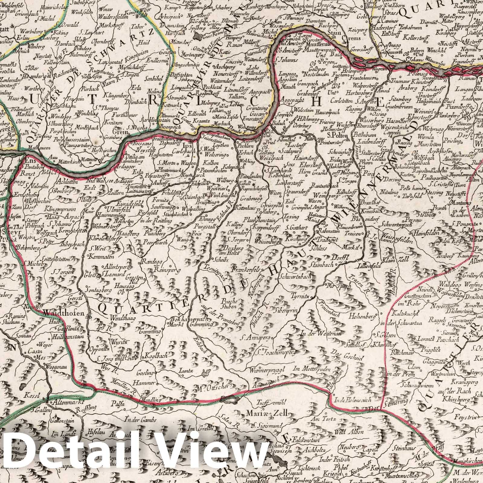 Historic Map : Austria, 34. Partie Septentrionale du Cercle d'Autriche, 1777 Atlas , Vintage Wall Art