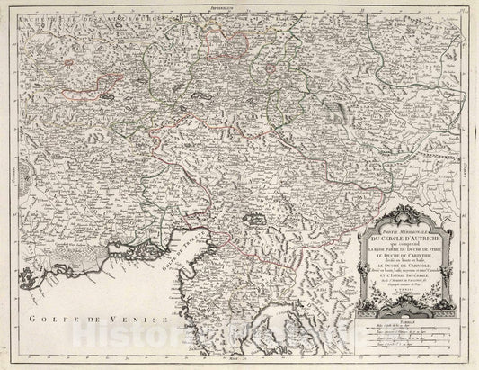 Historic Map : Austria, 35. Partie Meridionale du Cercle d'Autriche, 1777 Atlas , Vintage Wall Art