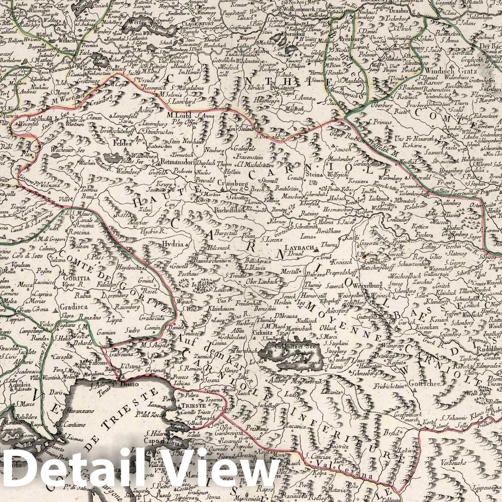 Historic Map : Austria, 35. Partie Meridionale du Cercle d'Autriche, 1777 Atlas , Vintage Wall Art