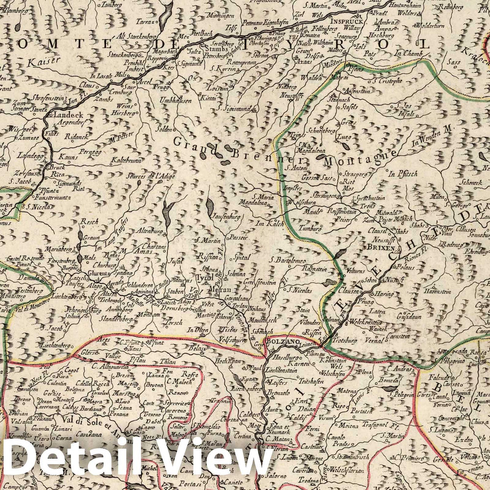 Historic Map : Tyrol (Austria)Universel dresse sur des Meillieures Cartes Modernes 1784, Vintage Wall Art