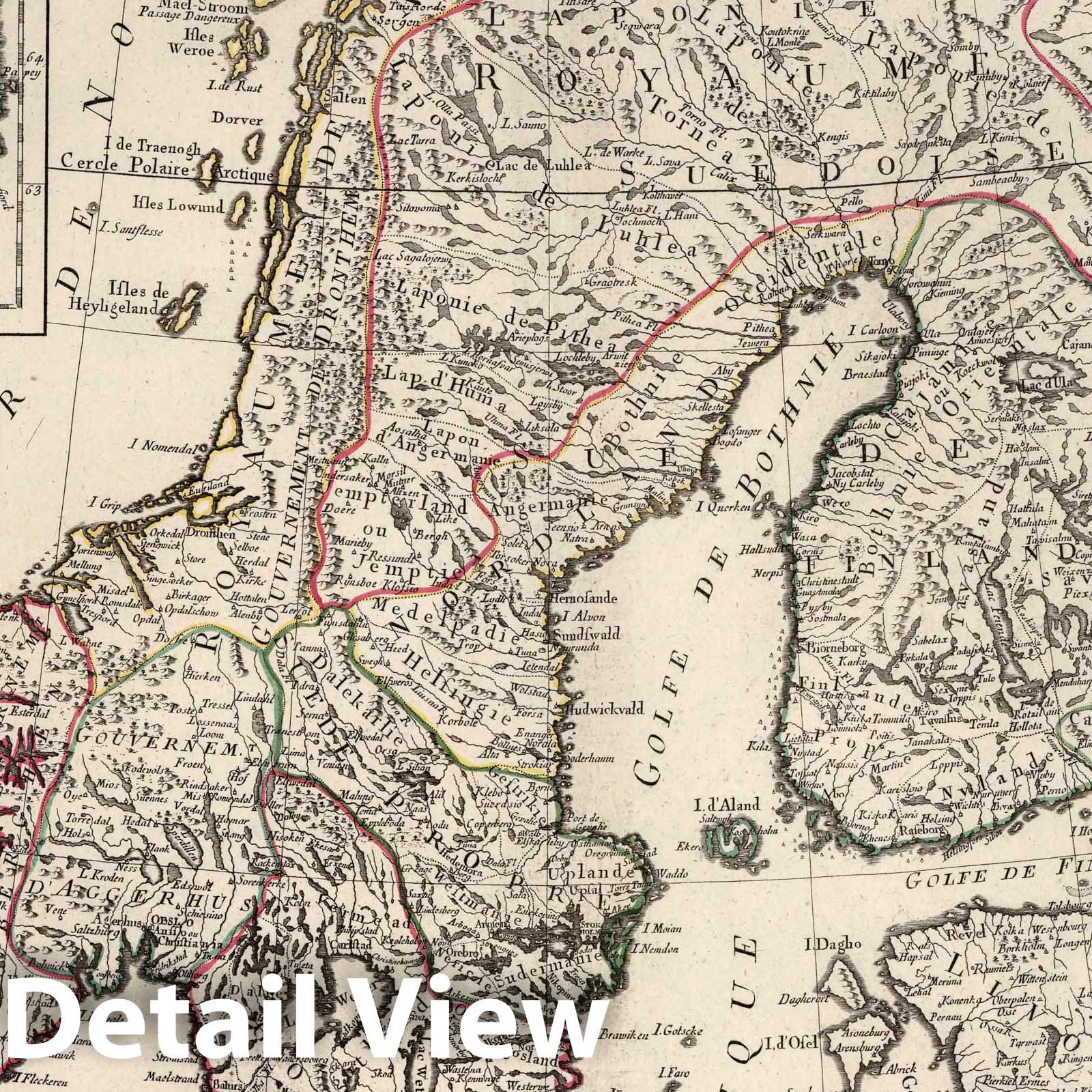 Sweden, Norway, and Iceland 1784 Historical Map Print