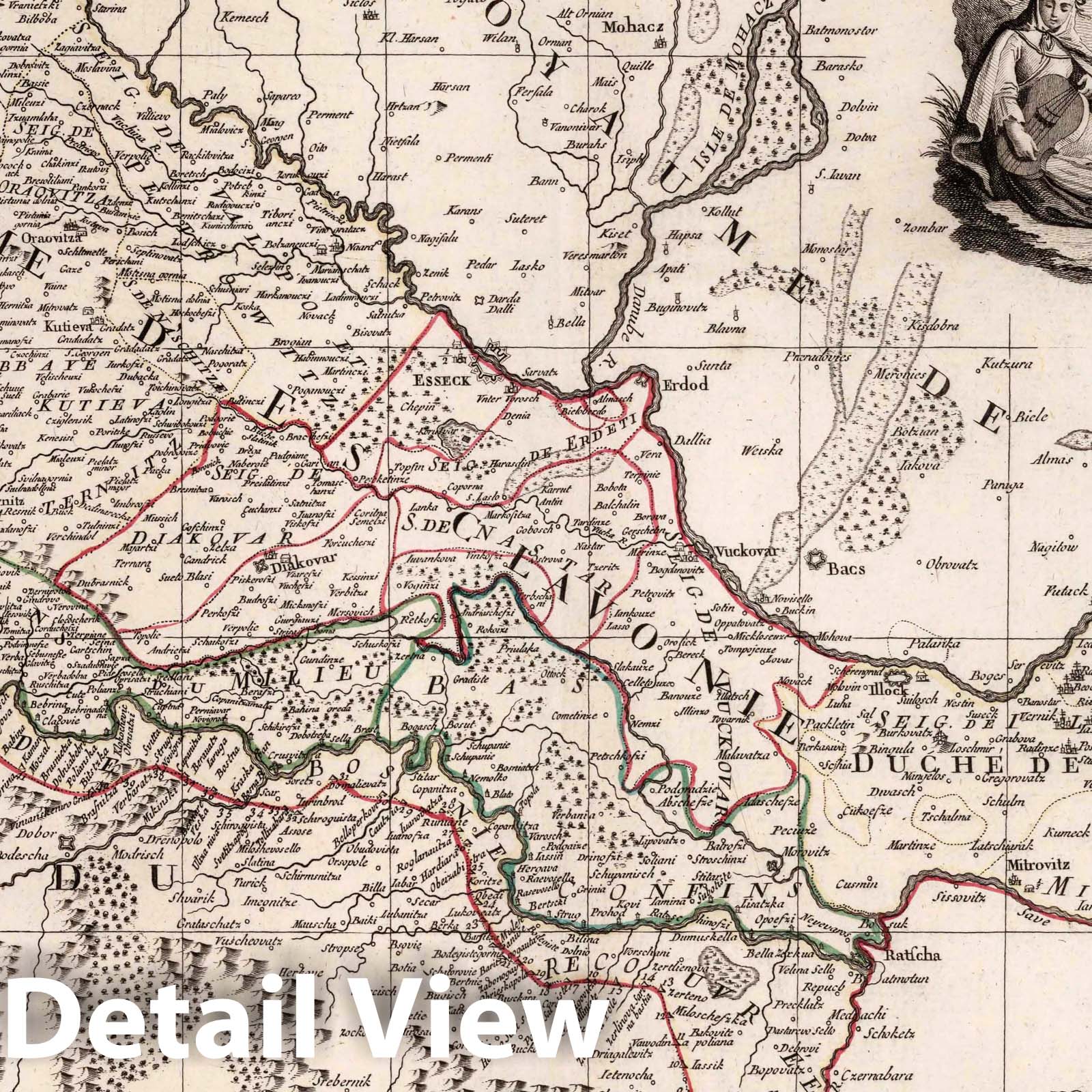 Slavonia and Syrmia - 1783 Historical Map Print