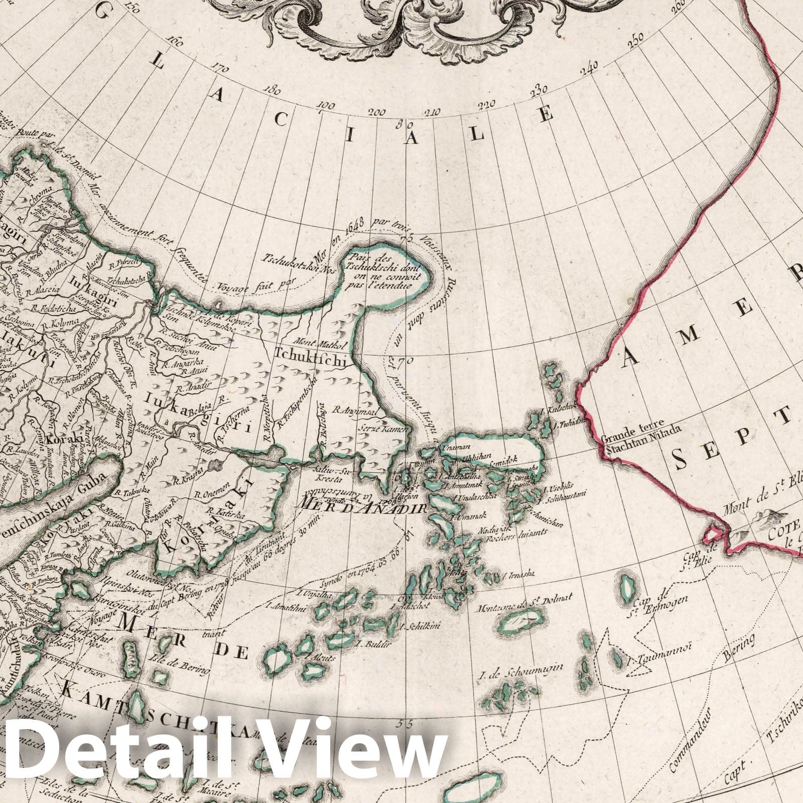 Discoveries Made by Russian Vessels in the Pacific and Arctic - Route Map, 1784
