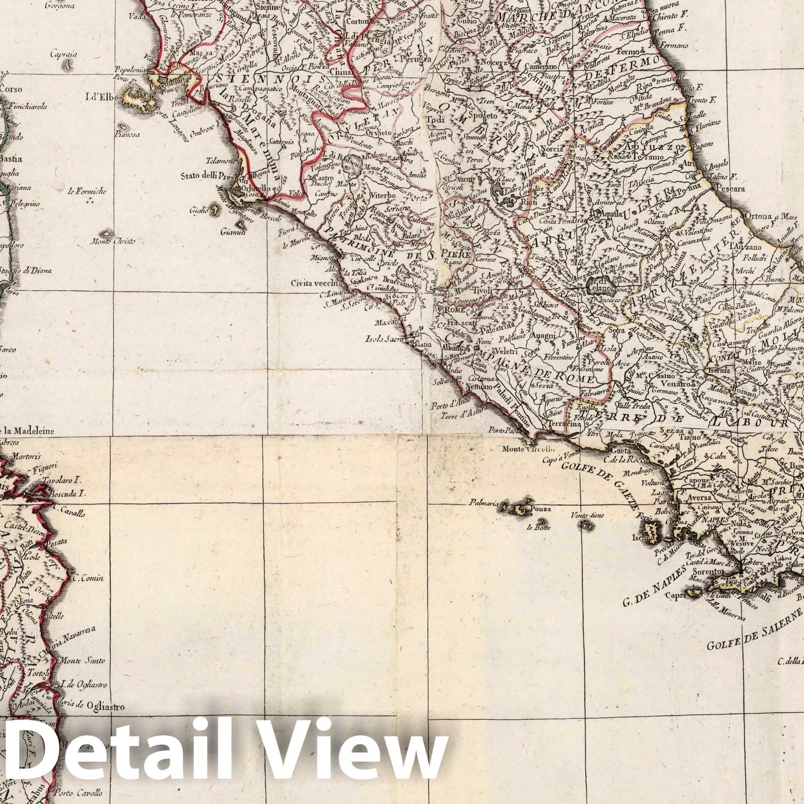 Italy 1784 Historical Map Print - Paolo Santini Atlas Plate