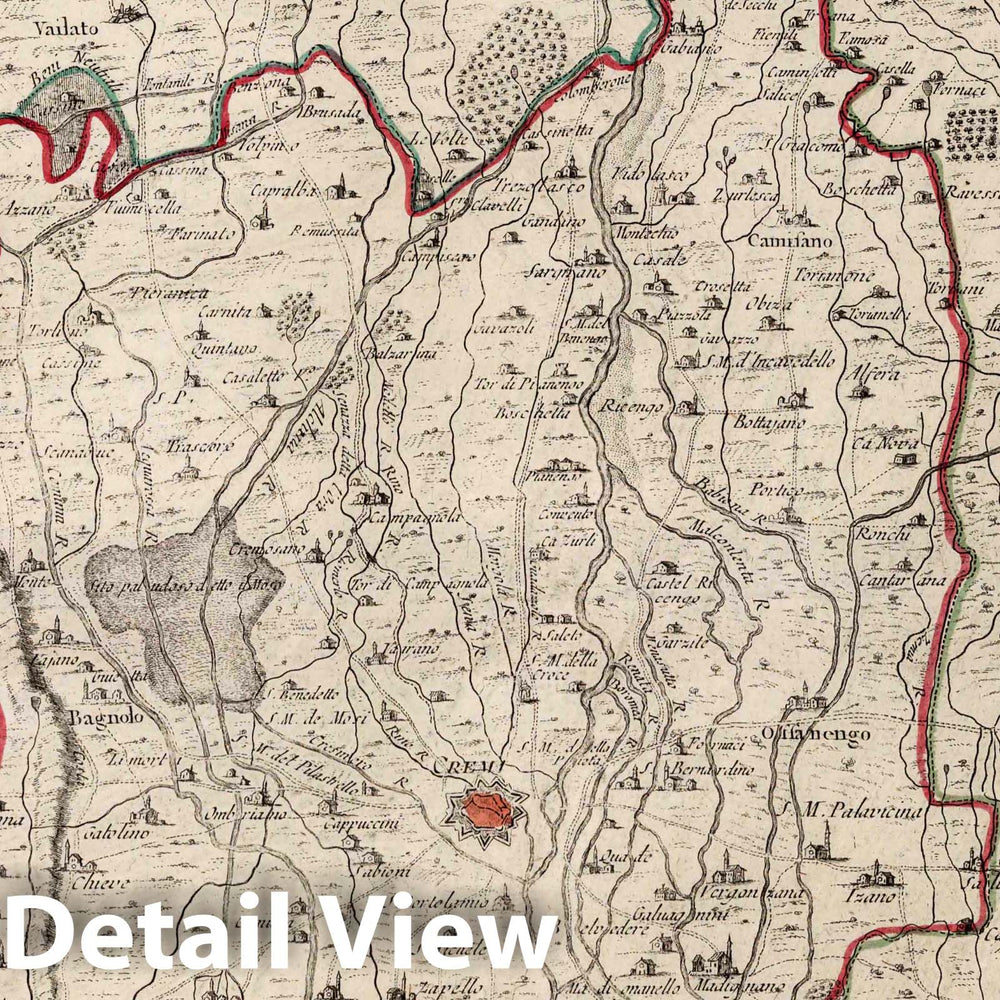Historic Map : Creme (Italy) 8. Nouvelle Carte du Territoire de Creme, 1779 Atlas , Vintage Wall Art
