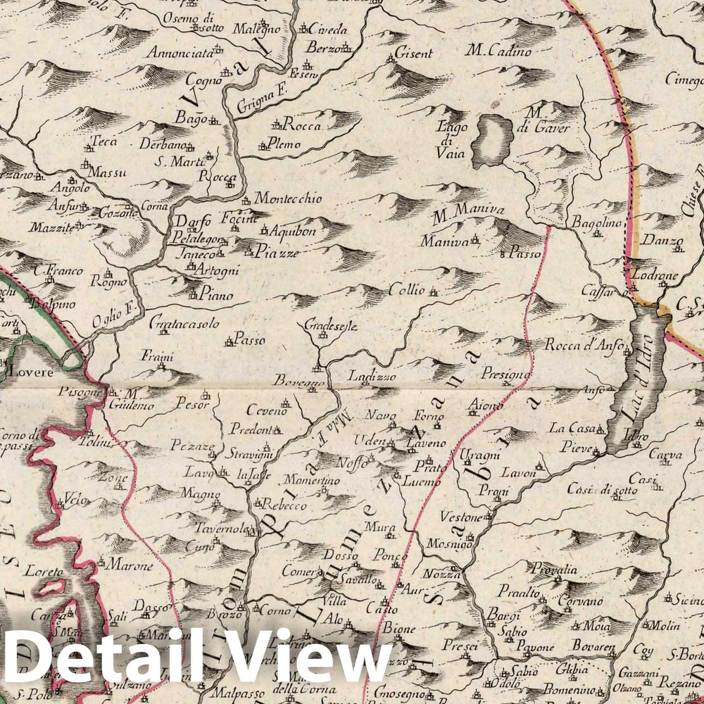 Historic Map : Bresce (Italy) 1777 9. Carte du Territoire de Bresce. , Vintage Wall Art