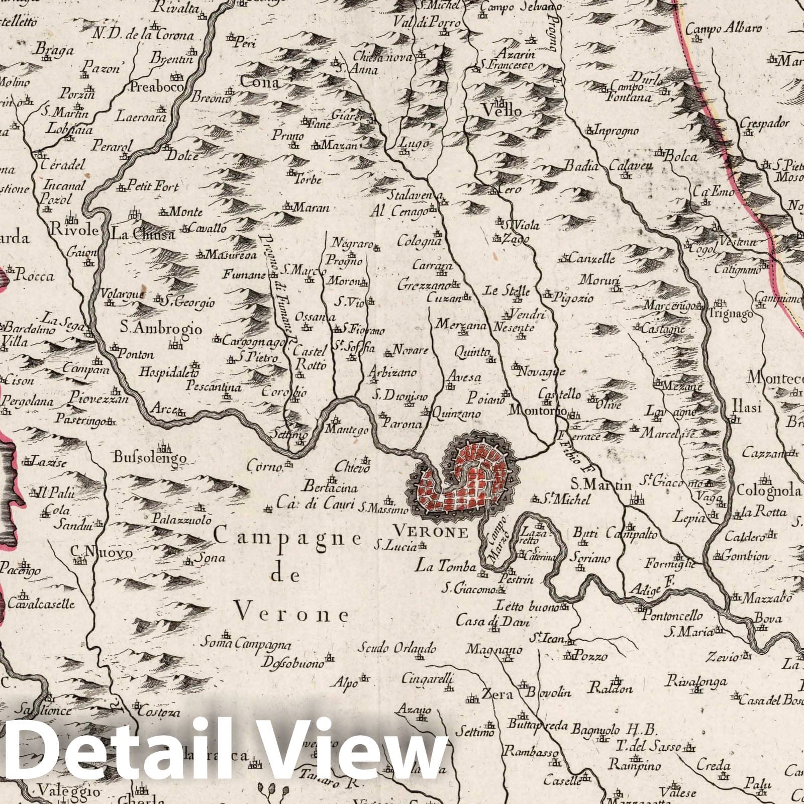 Historic Map : Verona (Italy) 10. Le Territoire de Verone, 1776 Atlas , Vintage Wall Art