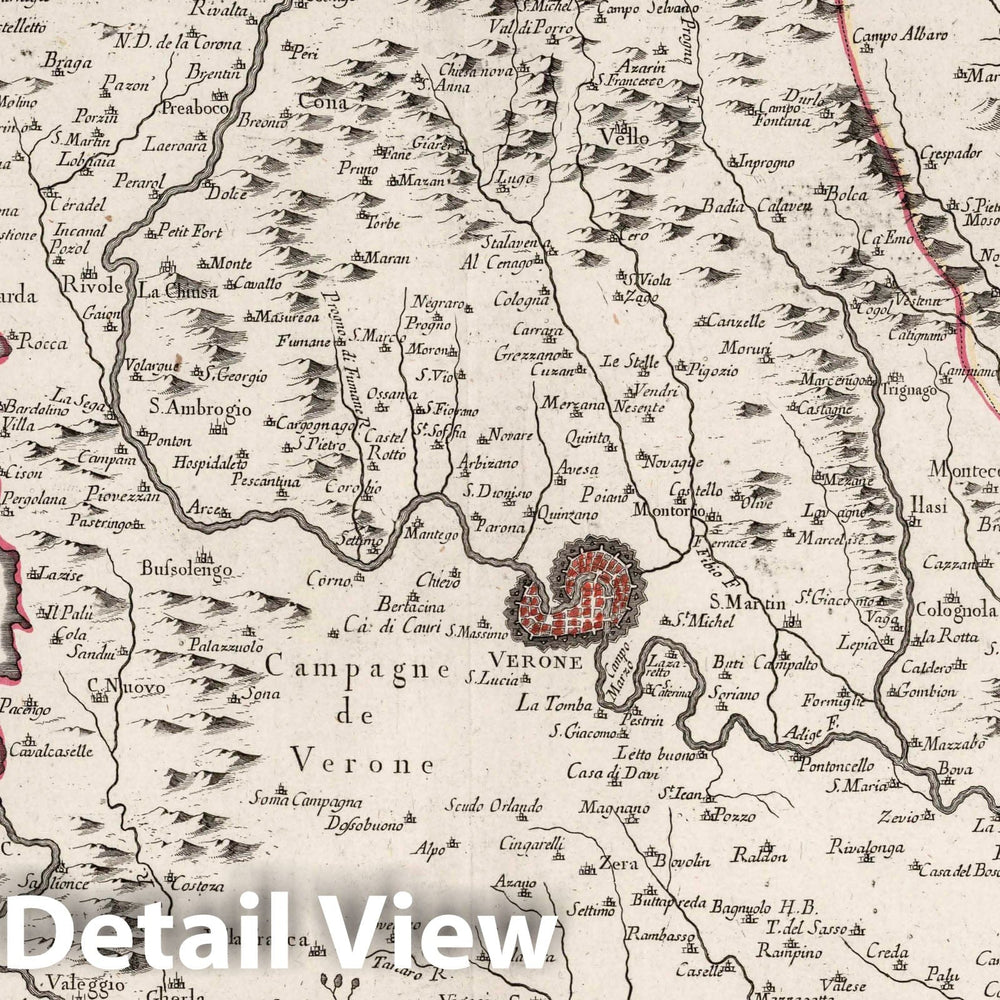 Historic Map : Verona (Italy) 10. Le Territoire de Verone, 1776 Atlas , Vintage Wall Art