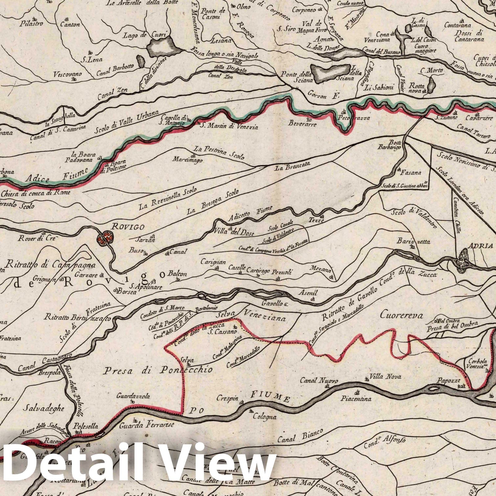 Historic Map : Polesine (Italy) 11. Nouvelle Carte du Territoire de Polesine, 1780 Atlas , Vintage Wall Art