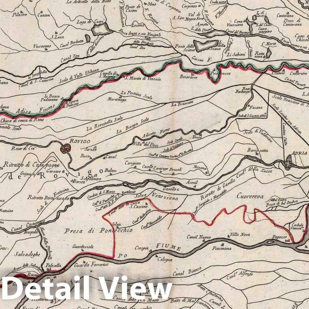 Historic Map : Polesine (Italy) 11. Nouvelle Carte du Territoire de Polesine, 1780 Atlas , Vintage Wall Art