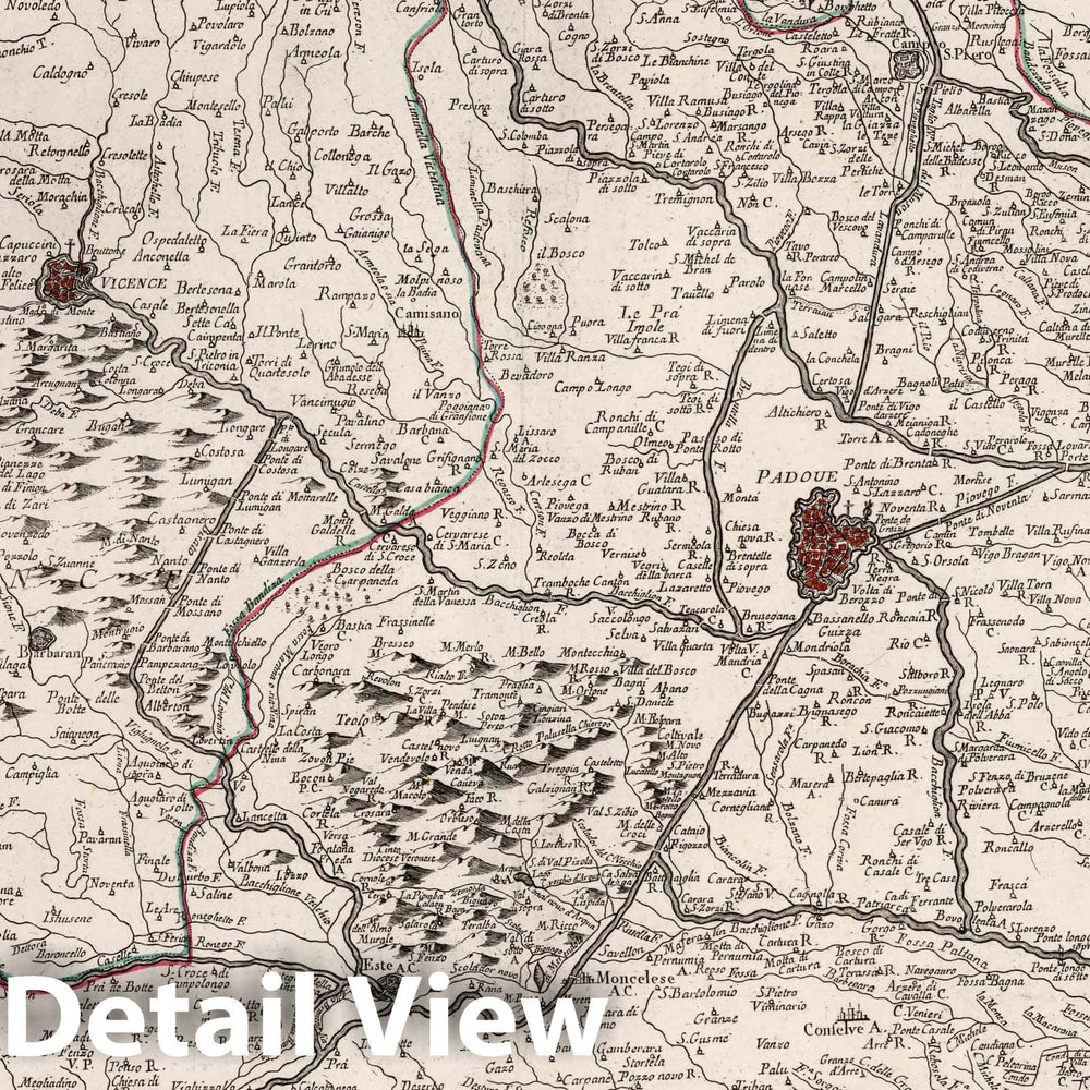 Historic Map : Padova (Italy) Atlas Universel dresse sur des Meillieures Cartes Modernes 1784. 12. Carte du Padouan, 1776 Atlas , Vintage Wall Art