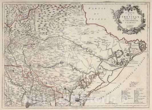 Historic Map : Trevisan (Italy) 13. Carte de Trevisan, 1776 Atlas , Vintage Wall Art