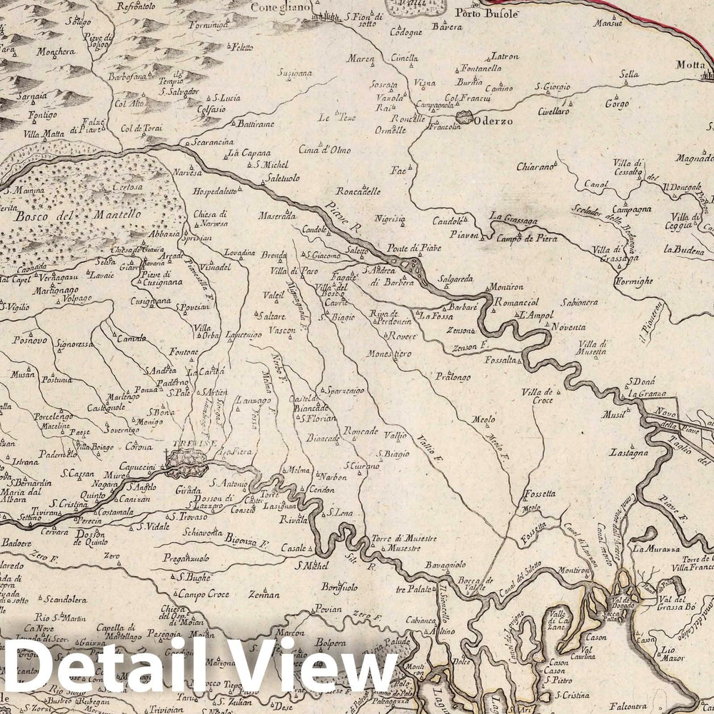 Historic Map : Trevisan (Italy) 13. Carte de Trevisan, 1776 Atlas , Vintage Wall Art