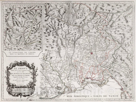 Historic Map : Friuli (Italy) Atlas Universel dresse sur des Meillieures Cartes Modernes 1784. A Venise par P. Santini rue Ste. 15. Le Frioul, 1778 Atlas , Vintage Wall Art