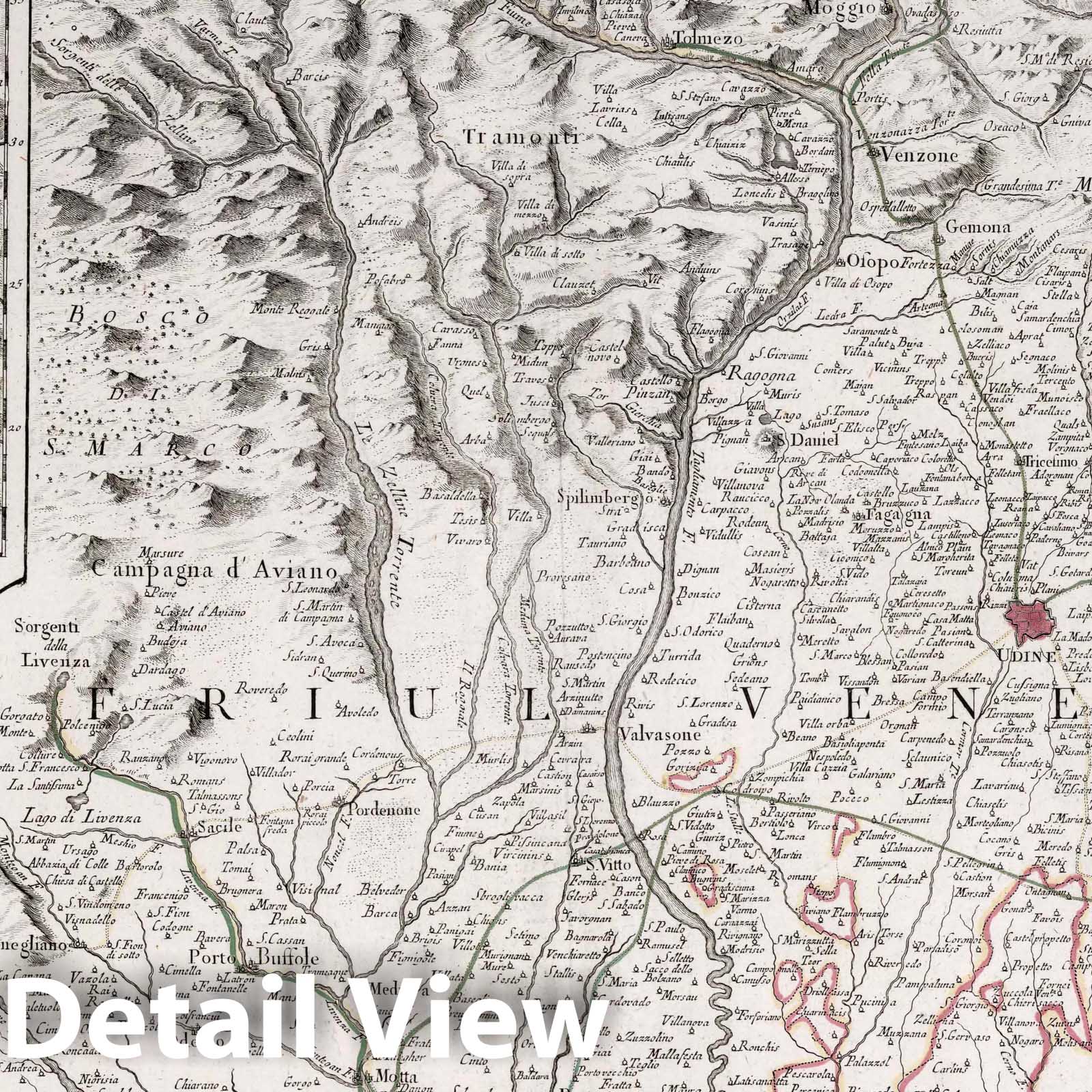 Friuli, Italy 1778 Historical Map Print