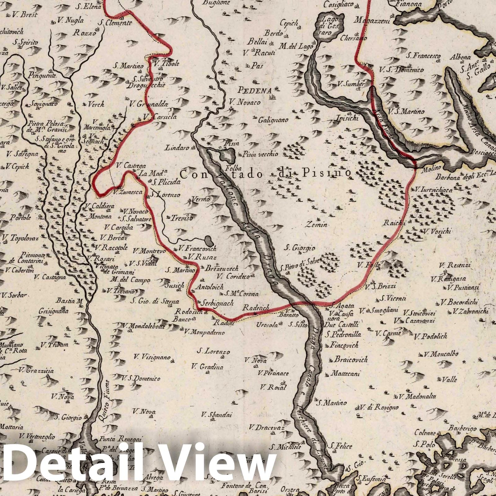 Istria, Croatia 1780 Historical Map Print