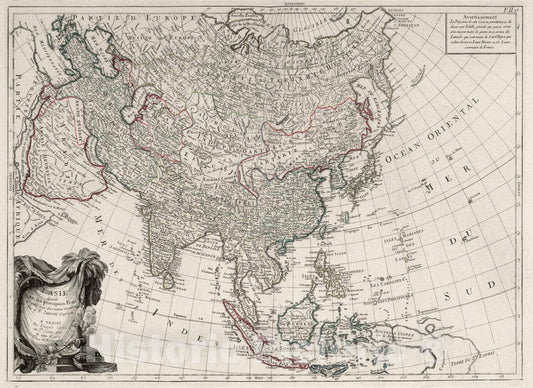 Historical Map : Atlas Universel dresse sur des Meillieures Cartes Modernes 1784. A Venise par P. Santini rue Ste. Justine, Chez M. Remondini. 28. L'Asie, 1784 Atlas - Vintage Wall Art
