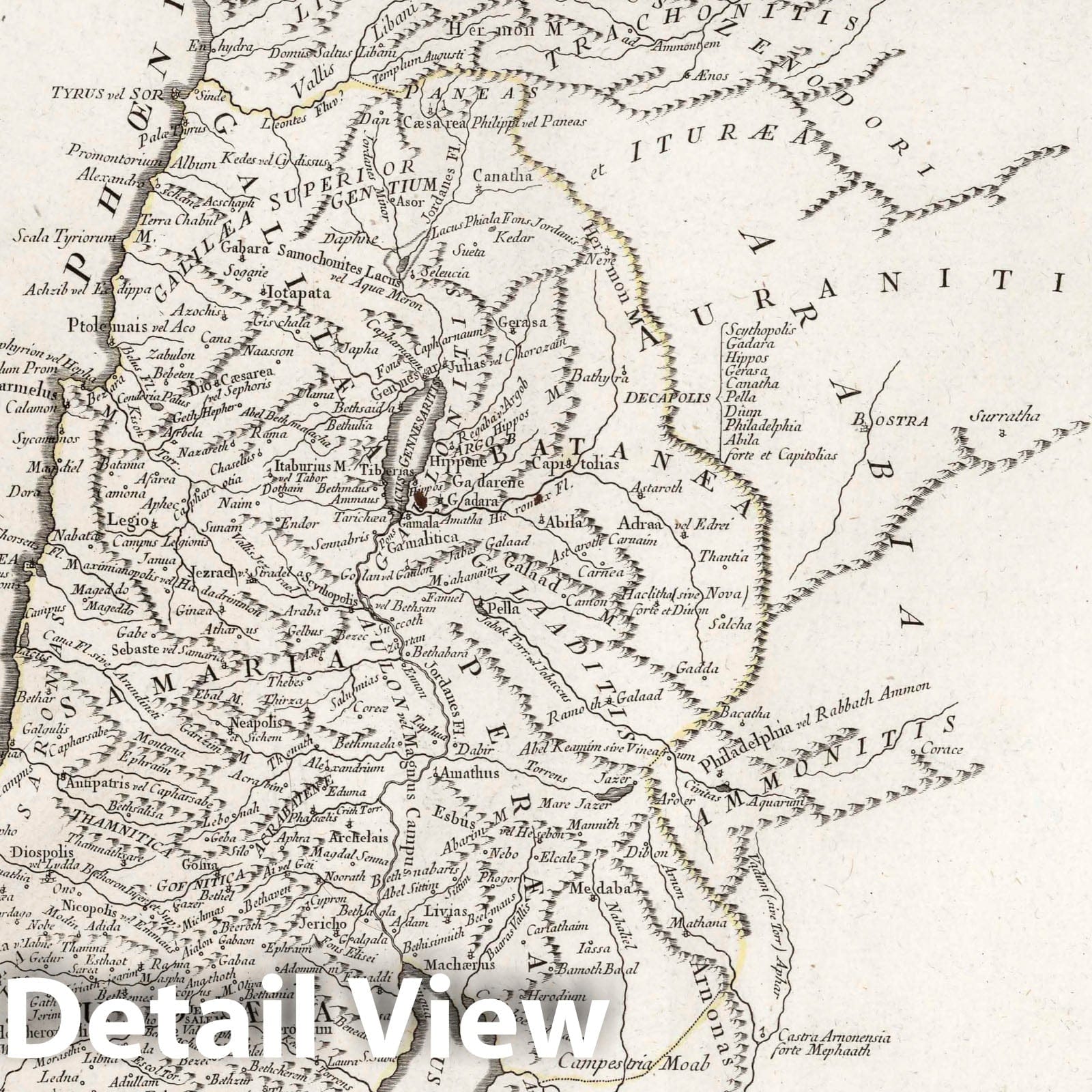 Palestine and Jerusalem, 1783 - Historical Map Print