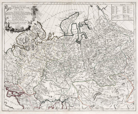 Historic Map : Russia, 32. Partie Occidentale de l'Empire de Russie en Asie, 1783 Atlas , Vintage Wall Art