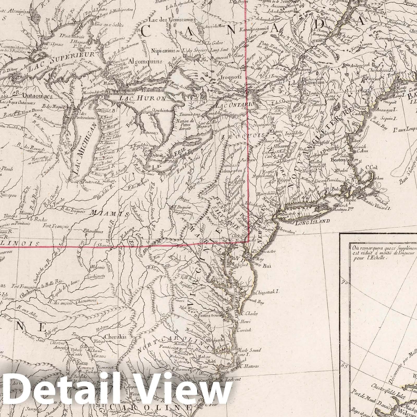 American Revolution: Canada, Louisiana, Florida, Carolinas, Virginia, New England - 1776 Historical Map Print