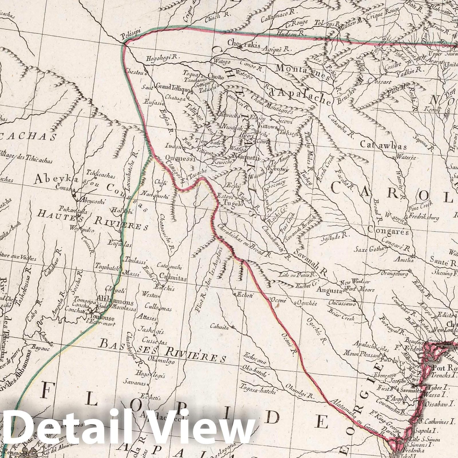 Southern Louisiana, Florida, the Carolinas, and Virginia - Military Map, 1784
