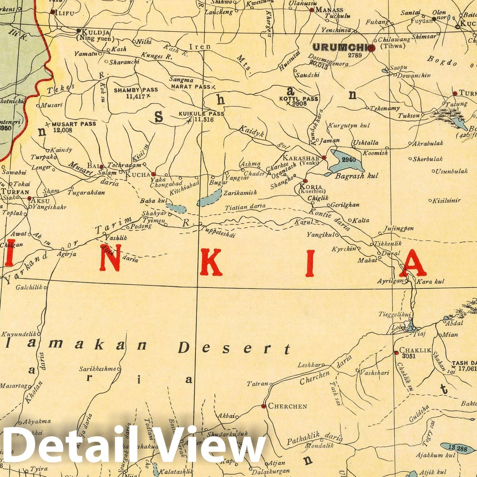 Xinjiang, 1917 - Historical Map Print from The New Atlas and Commercial Gazetteer of China