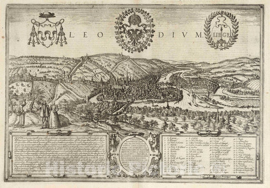 Historic Map : Liege , France, Vol I (11) Leodium. Liege, 1575 Atlas , Vintage Wall Art