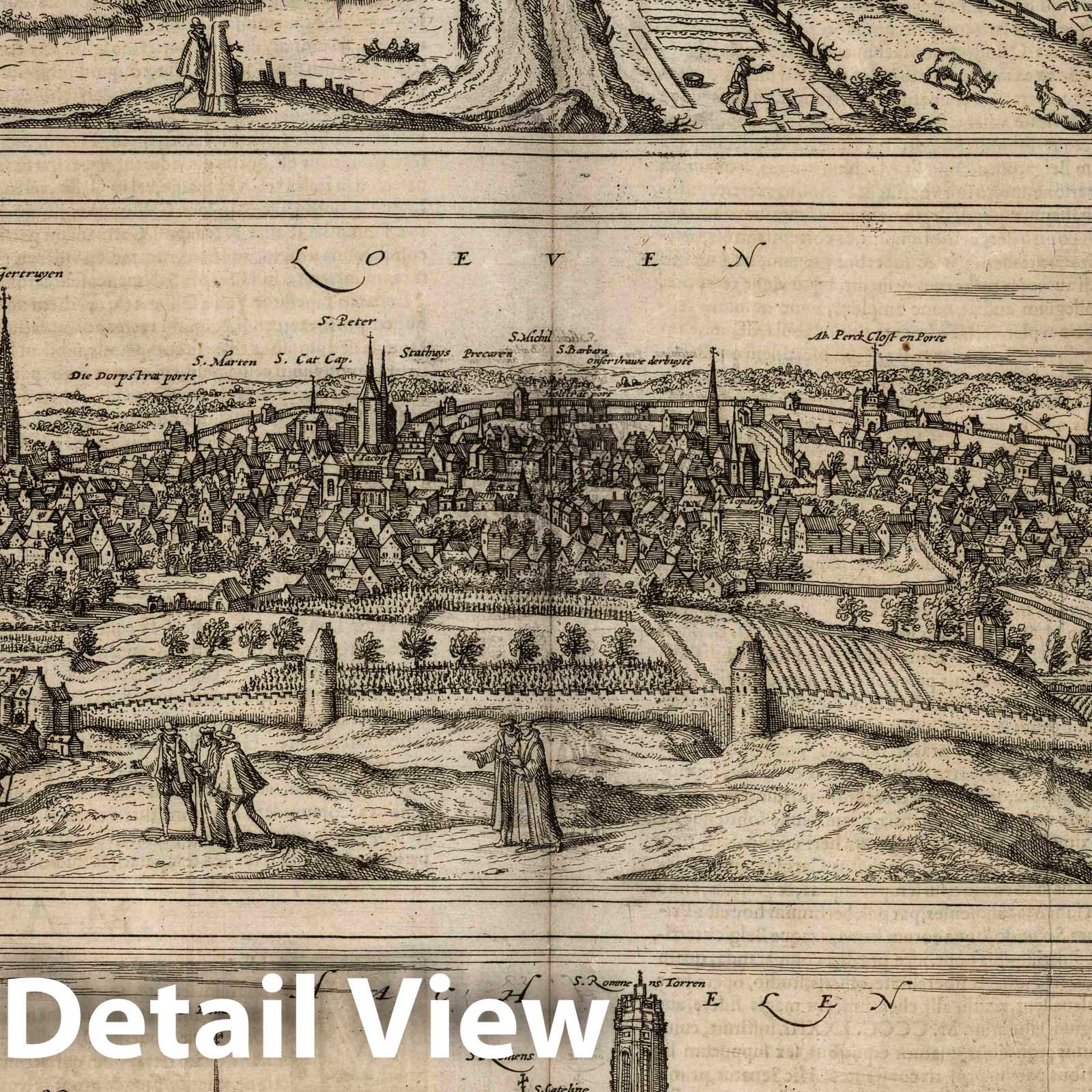 Hertogenbosch, Leuven, Mechelen - River Map, 1593 - Civitates Orbis Terrarum