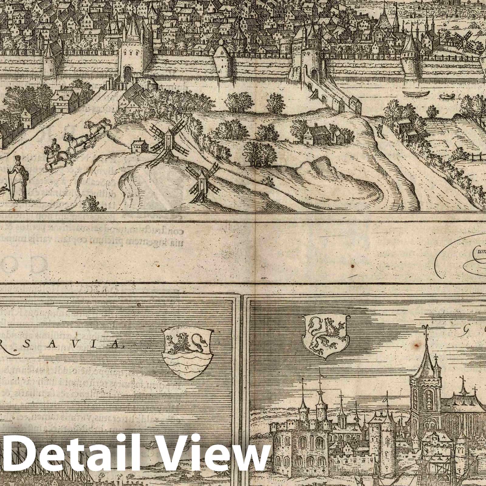 Groningen, Brouwershaven, Gorinchem - River Map, 1577 - Historical Map Print