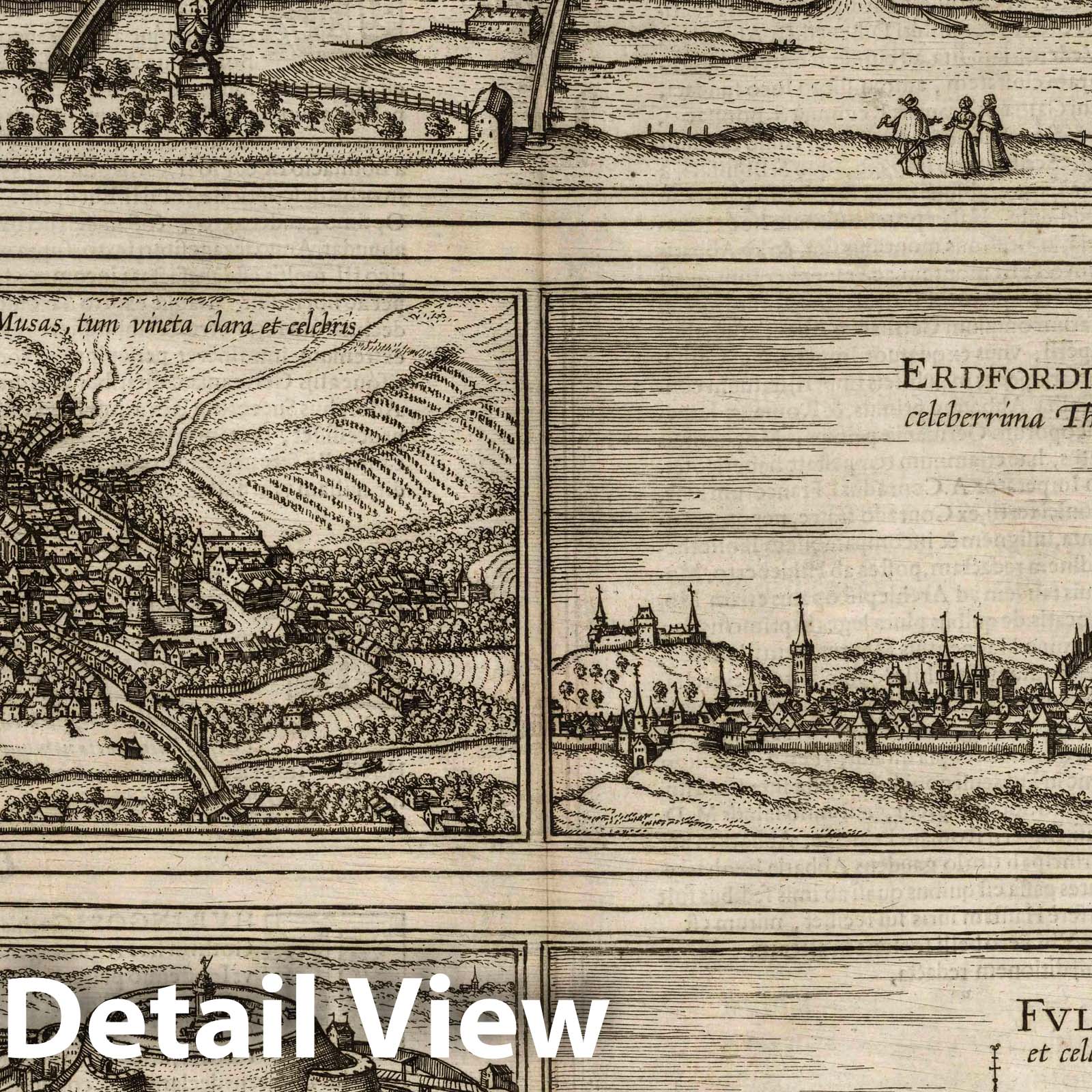 Weimar, Jena, Erfurt, Gotha, and Fulda, Germany - Historical Map Print, 1612