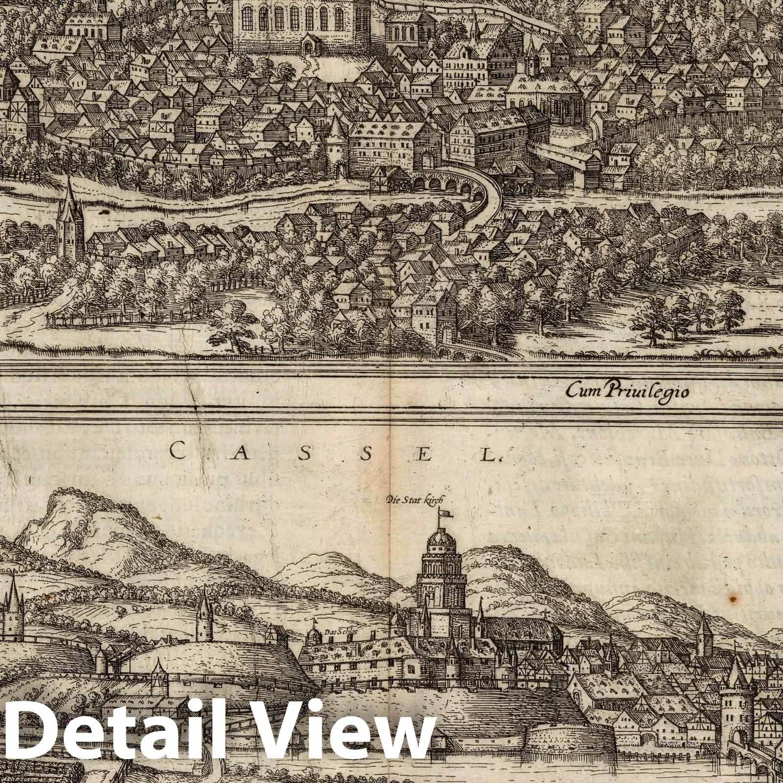 Marburg and Kassel - River Map, 1620 - Historical Map Print