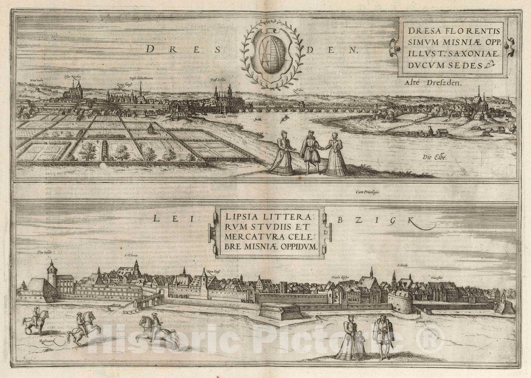Historic Map : Dresden , Germany, Vol I (28) Dresden. Leibzigk, 1575 Atlas , Vintage Wall Art