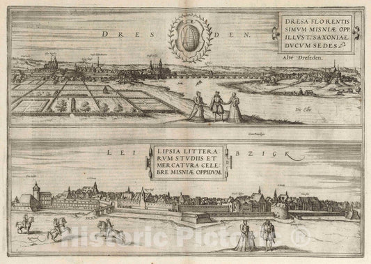 Historic Map : Dresden , Germany, Vol I (28) Dresden. Leibzigk, 1575 Atlas , Vintage Wall Art
