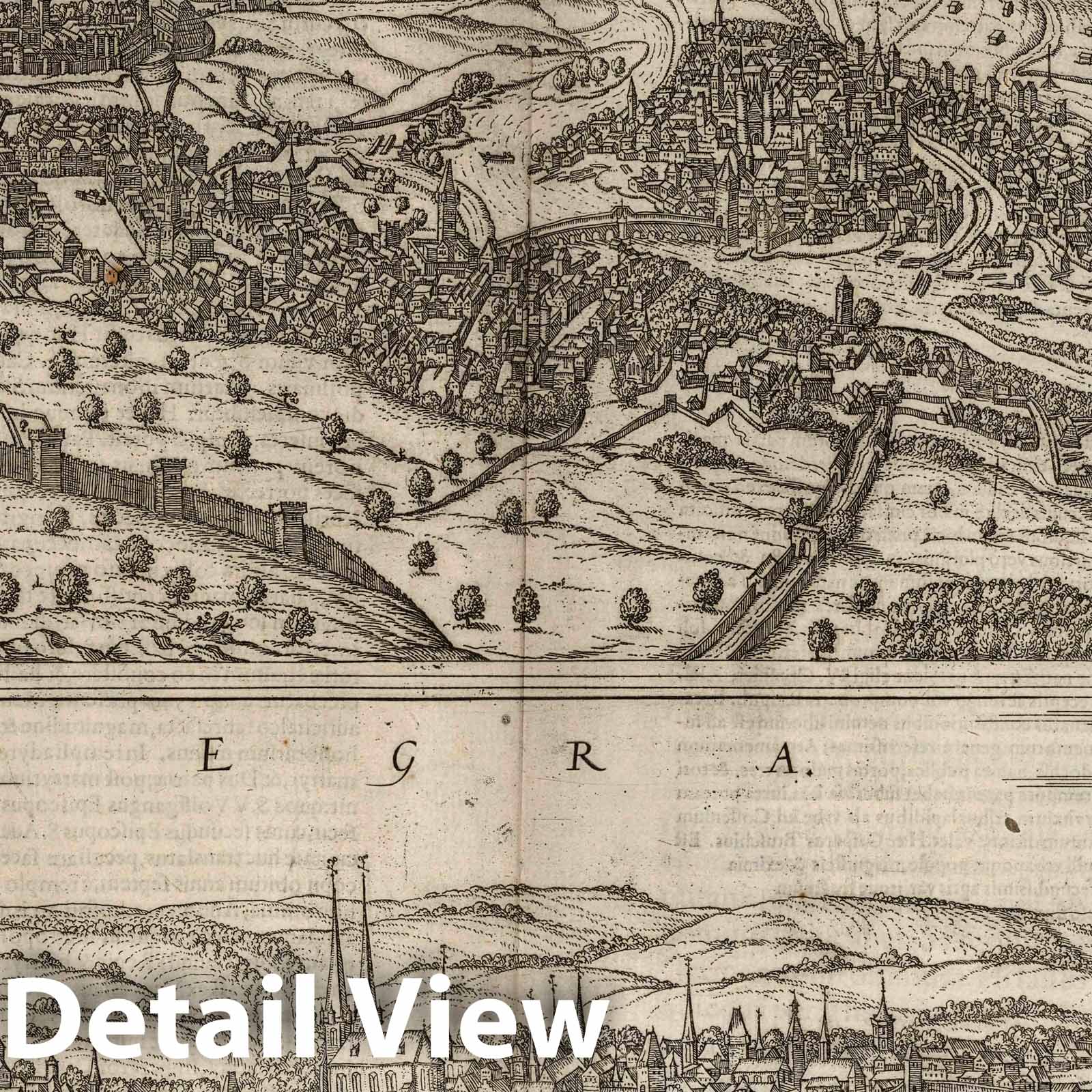 Prague and Cheb - River Map, 1575 - Historical Map Print