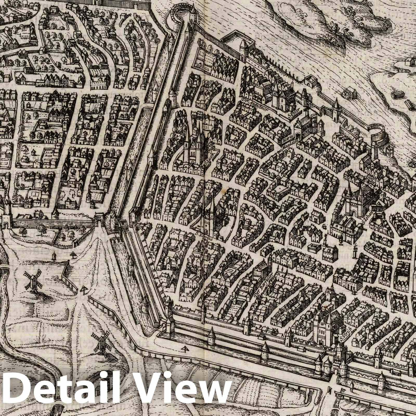 Historic Wall Map : Magdeburg , Germany, Vol I (30) Magdeburgum, 1612 Atlas , Vintage Wall Art