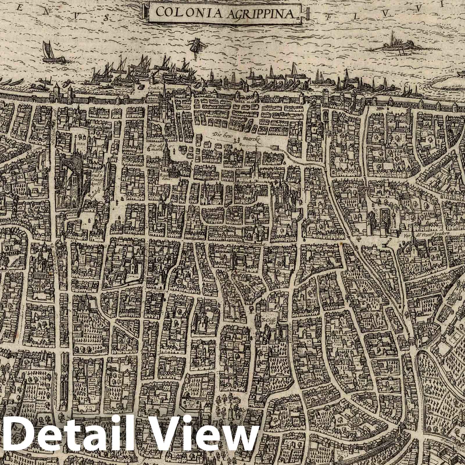 Cologne, Germany - River Map, 1575 - Civitates Orbis Terrarum