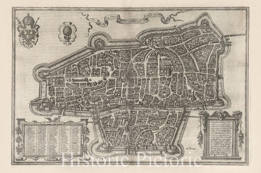 Augsburg, Germany - River Map, 1575 - Historical City Plan Print