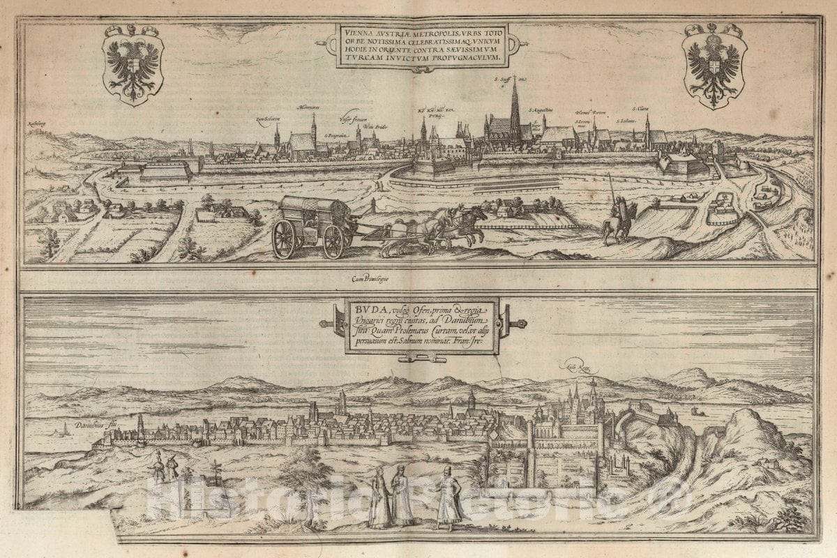 Historic Map : Vienna (Austria), Vol I (41) Vienna. Buda (Budapest), 1600 Atlas , Vintage Wall Art